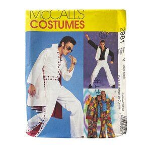 McCalls 2981 Costume Pattern Size S-M Elvis Saturday Nite Fever Hippie UNCUT